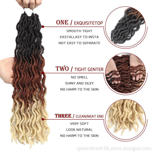 18 Strands Faux Locs Crochet Hair Black Brown Burgundy Dreadlocks Hair Extensions Soft Gypsy Locs Crochet Braids